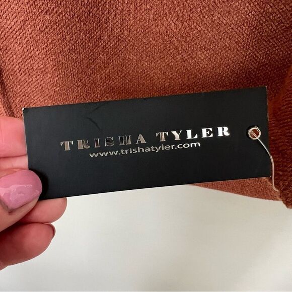 Trisha Tyler NWT Rust Orange Brown Cowl Neck Sweater Petite Small - Picture 3 of 11
